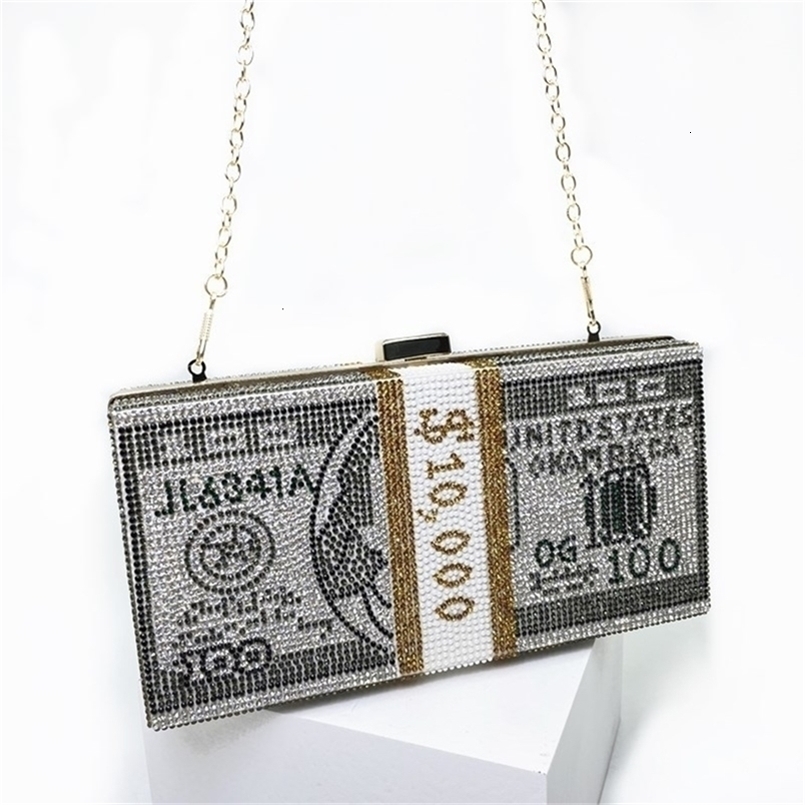 Creative Fashion Money Clutch Wallet Stacked Cash Bag Evening Handbag Shoulder Wedding Dinner y240723ZYl