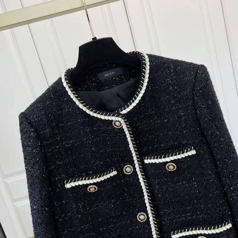 Womens Woolen Cardigan AutumnWinter Boutique Jacket Button Decoration Plus Size Short Coat Loose Socialite Fashion