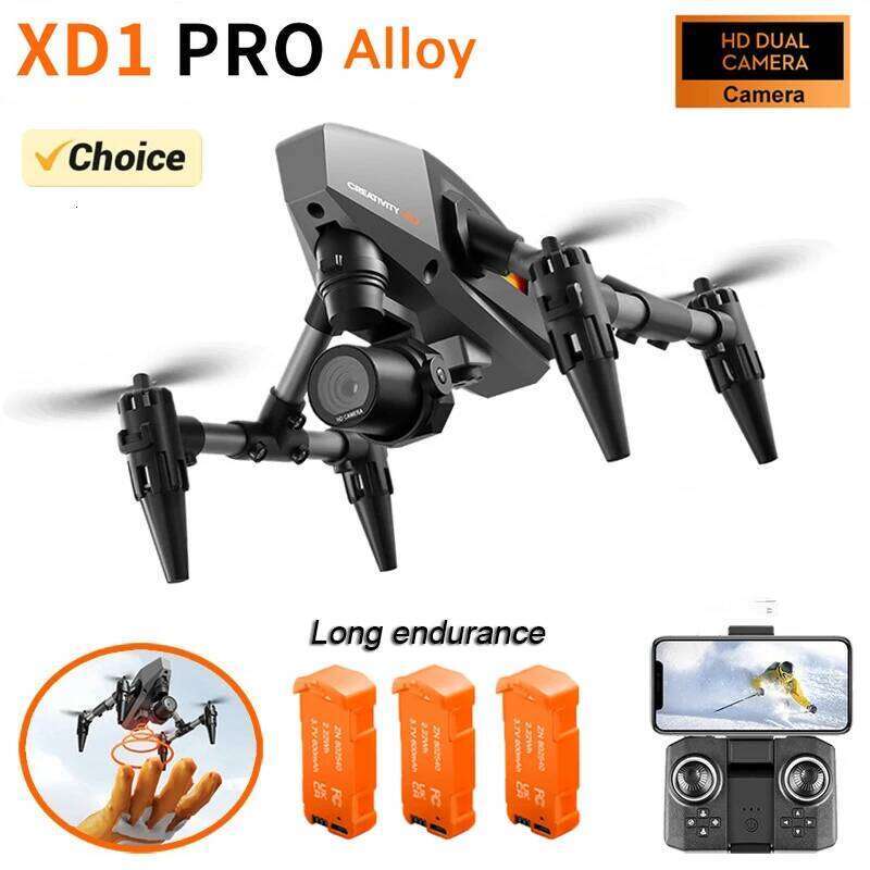 Xd1 Pro Mini Drone 4K 8K Dual Camera WIFI Alloy Anti-Drop Optical Flow Positioning Quadcopter Remote Control Gift RC Toy