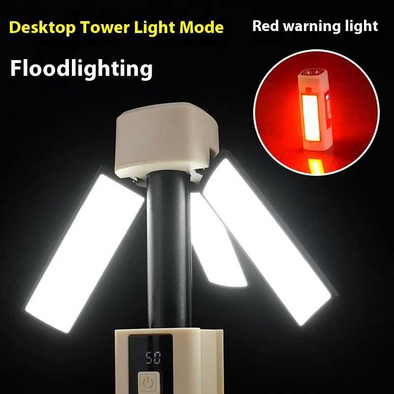 Foldable LED Table Lamp Rechargeable 1800mAh Portable Flashlight 7 Modes Emergency Telescopic Camping Magnetic Work Light C250928