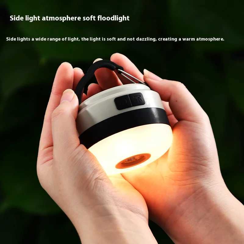 Rechargeable Camping Tent Light LED Portable Lantern Flashlight with 6 Light Modes Hanging Hook Buitin Battery C250928