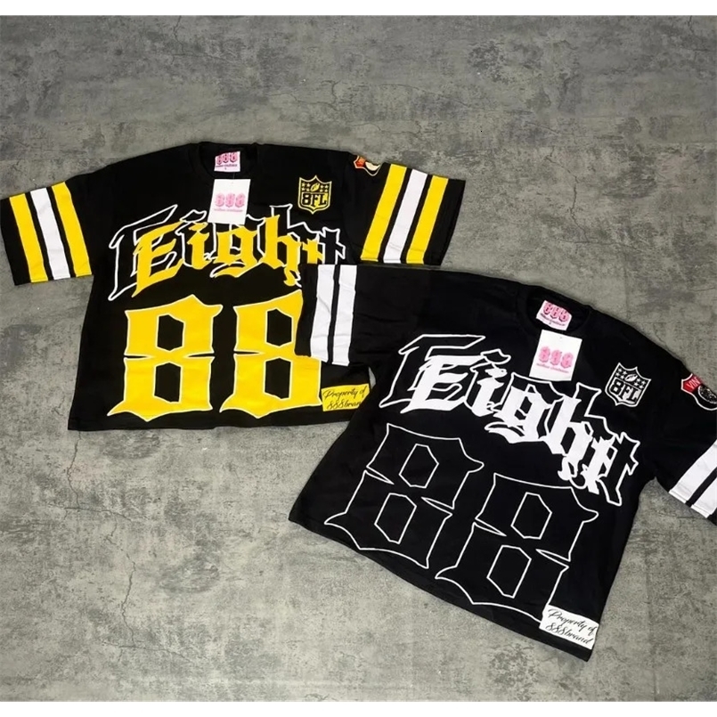 Harajuku Hip-hop Loose T-shirt Versatile Personalized Letter Printing Oversized Short-sleeved Men Y2k Retro Fashion Tops Women 250108