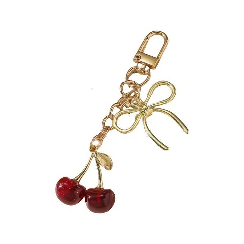 Luxury Fashion Delicious Red Cherry Keychain Summer Fruits Cherries Pendant Keyring For Women Men Jewelry Bag Accessories Gift 2024 Y250929as