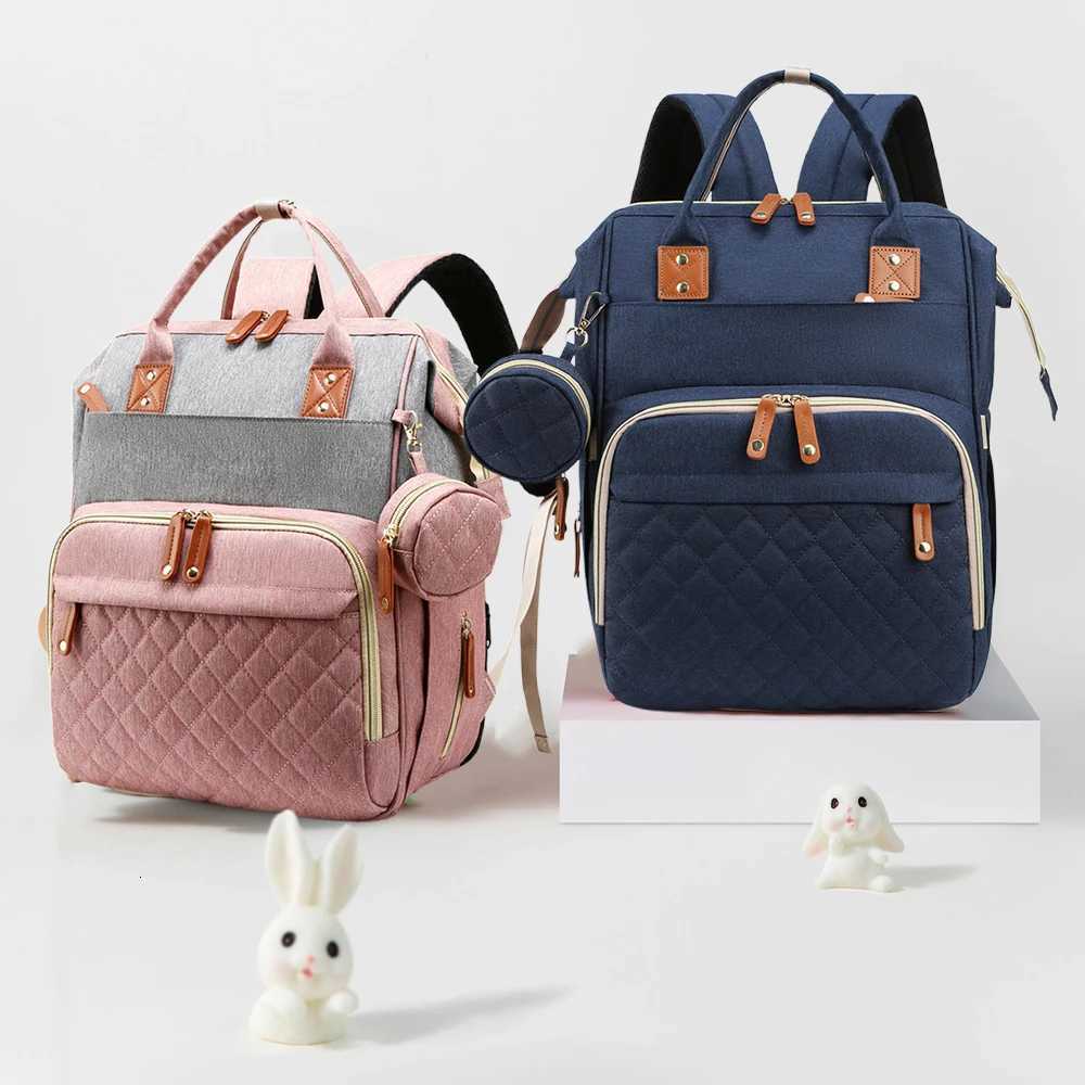 Quali Outdoor Portable Foldable baby Travelling bed backpack mommy bag fashion leisure large capaci infant carrier bagXJ250928