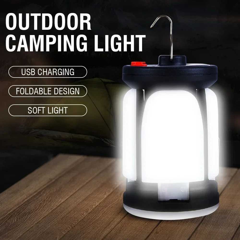Outdoor Lighting LED Leaf Camping Lamp Hung Emergency Solar USB Rechargeable Tent Camping Lights Fishing Travel Lanterns C250928