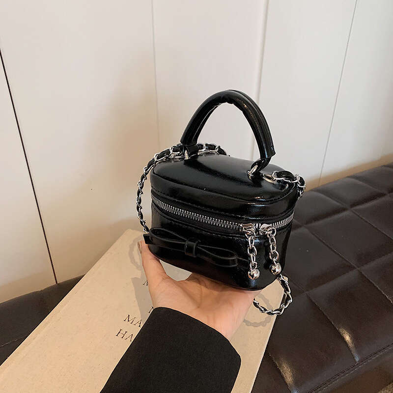 2025 New Korean Fashion Designer Bag - Women's Elegant Mini Bow Handbag with Chain Shoulder & Crossbody Style