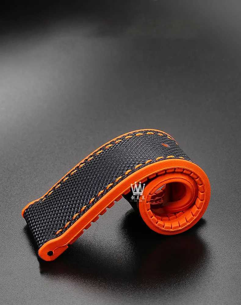 CaRBon fiber rubber WATCHband 19 20mm 21mm 22mm 23 24mm fo strAP wristband accESSories W250928