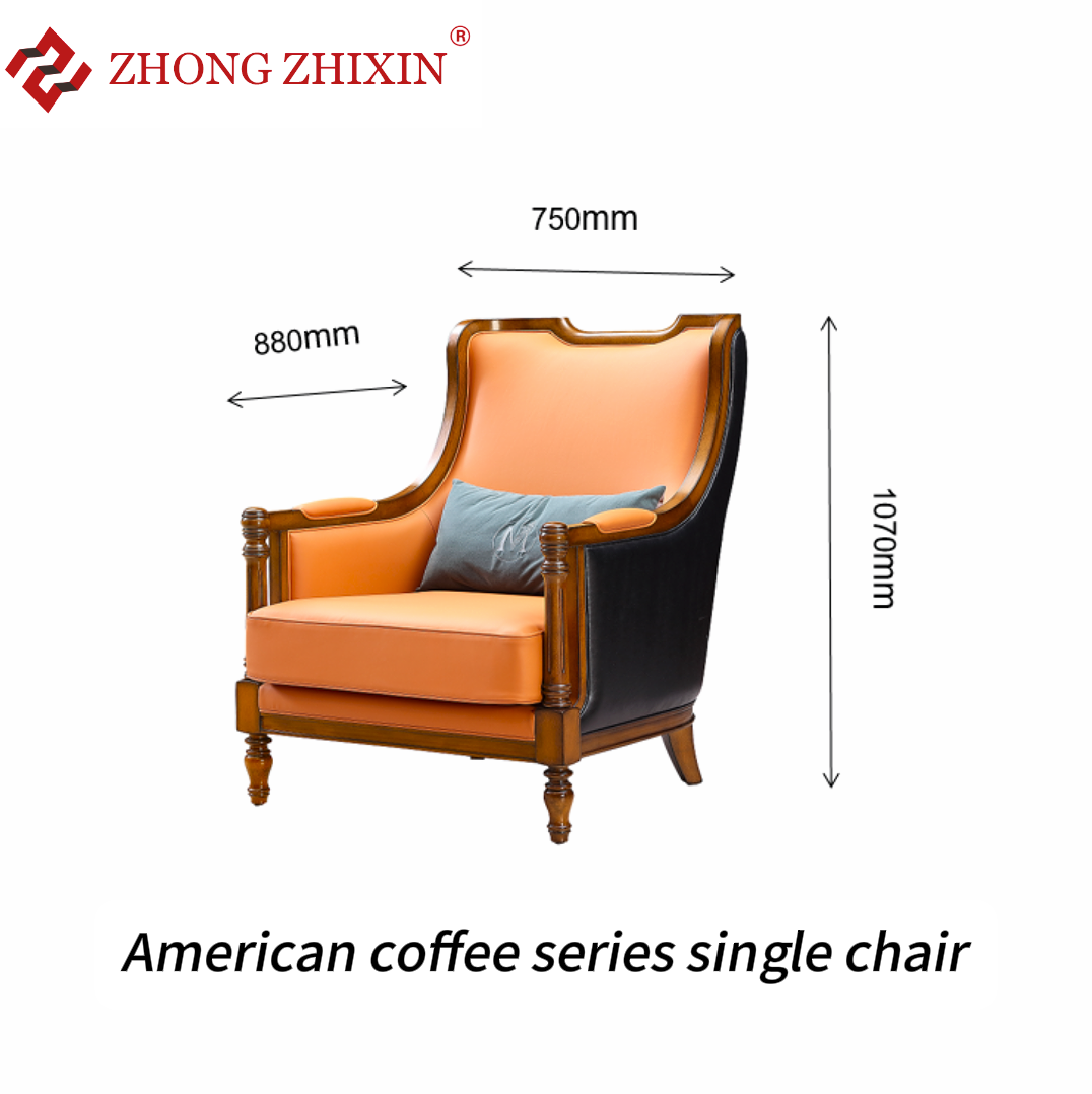 Zhong zhixin Designer Solid Wood Sofa Set, Luxury Leather Upholstered, American Style 3-Piece Living Room Furniture Including Sofa, Coffee Table & Sto