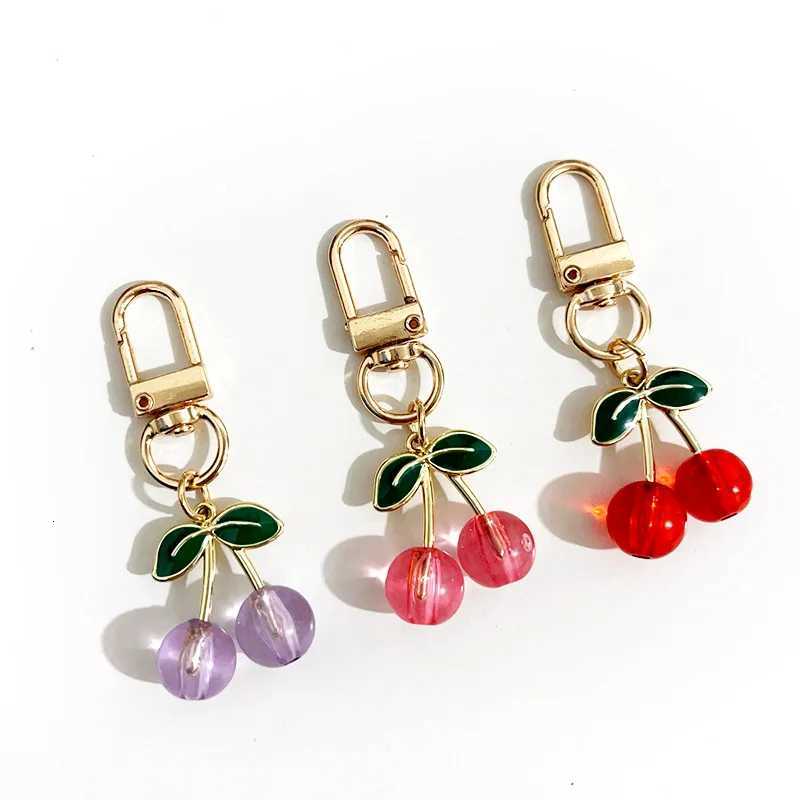 Cute Cherry Keychain Pink Red Purple Resin Pendant Bag Charm Accessories For WomenXJ250928