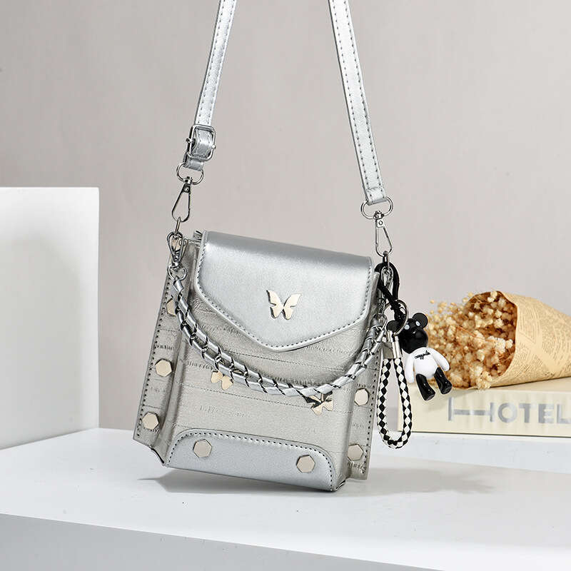 Korean Style Simple Small Square Fashion Versatile Shoulder Crossbody Trendy Mini Phone Bag for Women