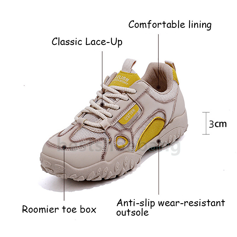 Casual designer shoes Breathable mesh sneakers womens trainers Stylish Versatile hiking Anti-Slip outdoor sports shoes Size 35-40