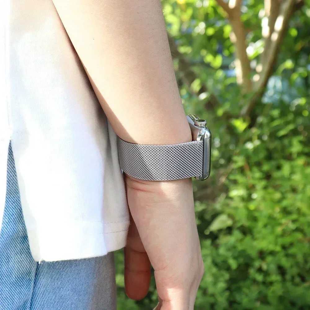Milanese Loop Strap For Apple Watch Band Ultra 2 49mm 46 45 44 41 38 42mm Stainless Steel Metal for iWatch Series 10 9 8 7 6 5 4 W250928