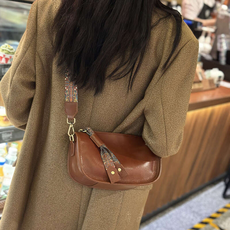designer bag Luxury bag Trendy Genuine Leather Women's New Large Capacity Top Layer Cowhide Woven Wide Strap Single Shoulder Bag