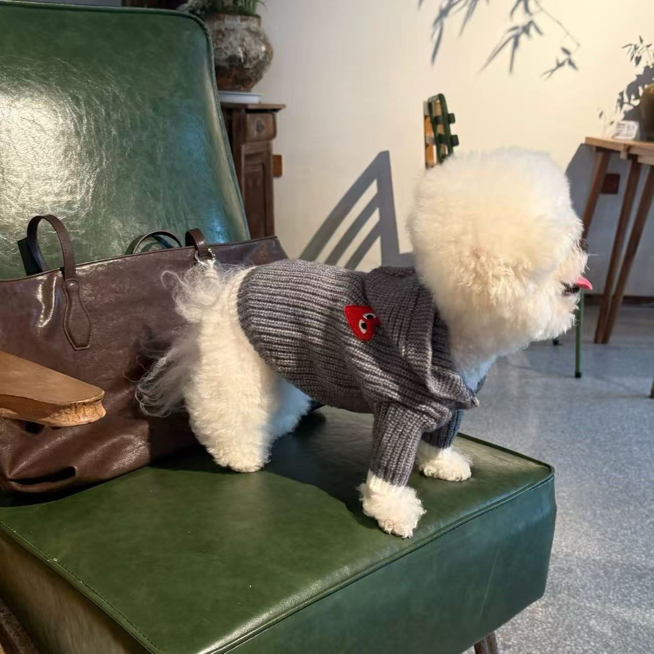 T1348 Korean pet warm wool ball pullover knitted wool hat autumn and winter cute cat dog small dog decoration