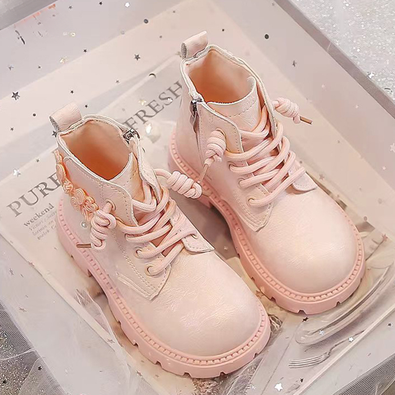 Autumn and Winter New Women's Children's Short Boots Soft Bottom Princess Martin Boots Large Children's Shoes British Trendy Leather Bo