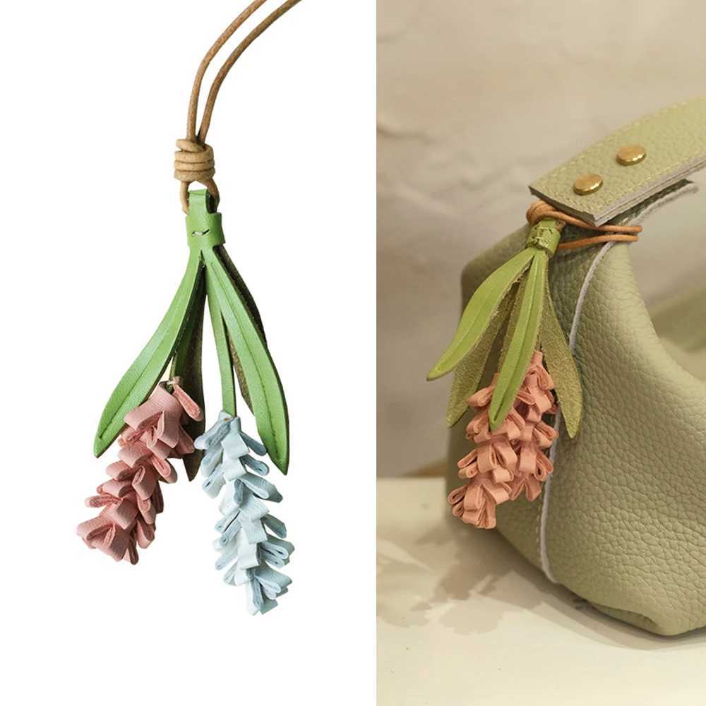 Luxury Cowhide Leather Lavender Charm For Womens Bag Fashion Keychain Durable Exquisite Workmanship Bag Decoration Bag Accessories Y250928