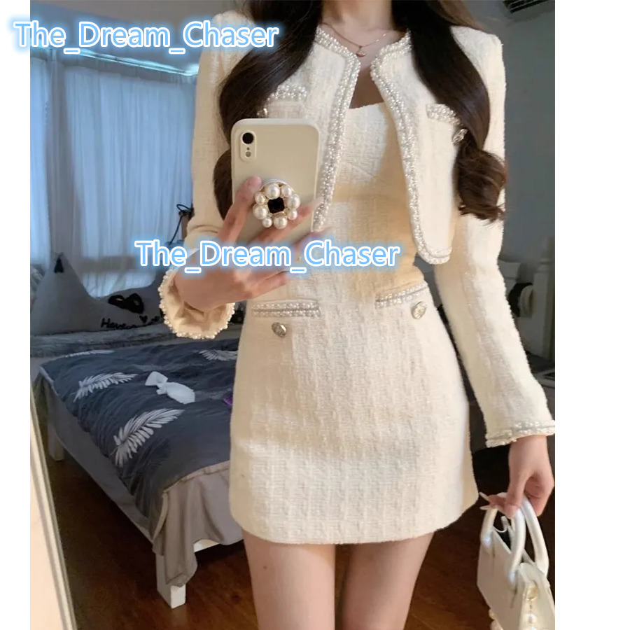 Elegant Dress and Cardigan Set Slim Bodycon Dress Knitted Dress Set Knitted 2Piece Set for Women