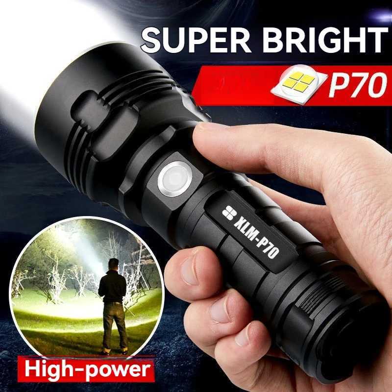 High Power XHP70 LED Flashlight Tactical Torch USB Rechargeable Lantern Waterproof Lamp Ultra Bright Lantern For Camping Outdoor D250928