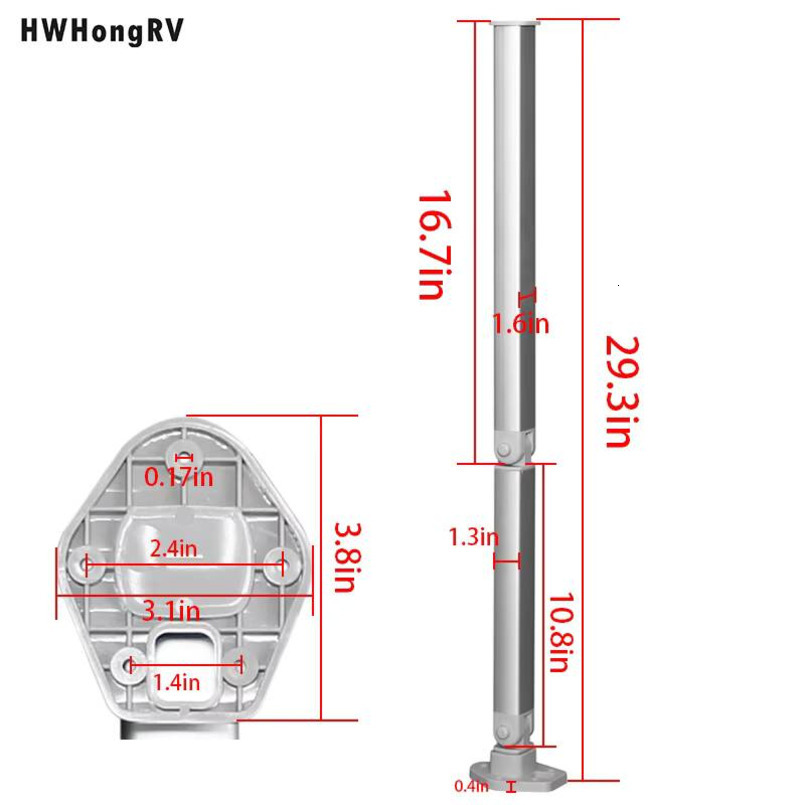HWHongRV Double Folding Multi-Functional Camping Table RV Support Leg with Wall Slider