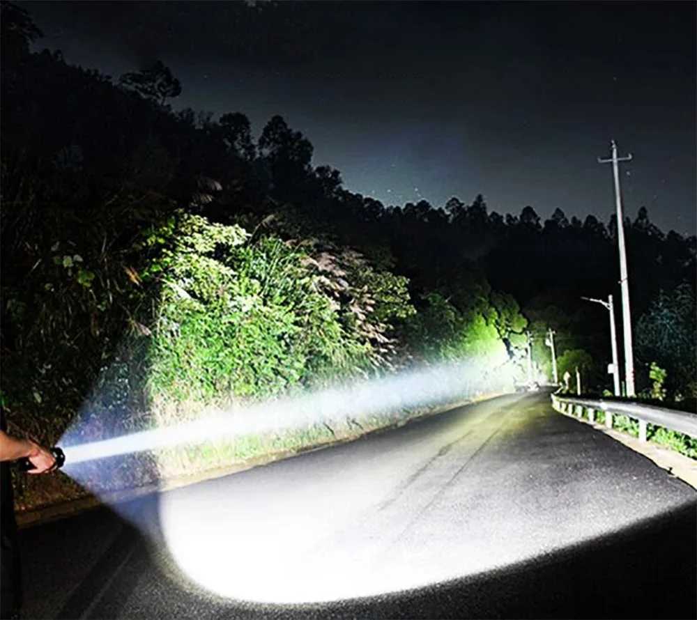 10000000LM Most Powerful Flashlight TypeC Rechargeable Torch 5 Modes Tactical High Power LED Flashlight 3500M Camping Lantern D250928