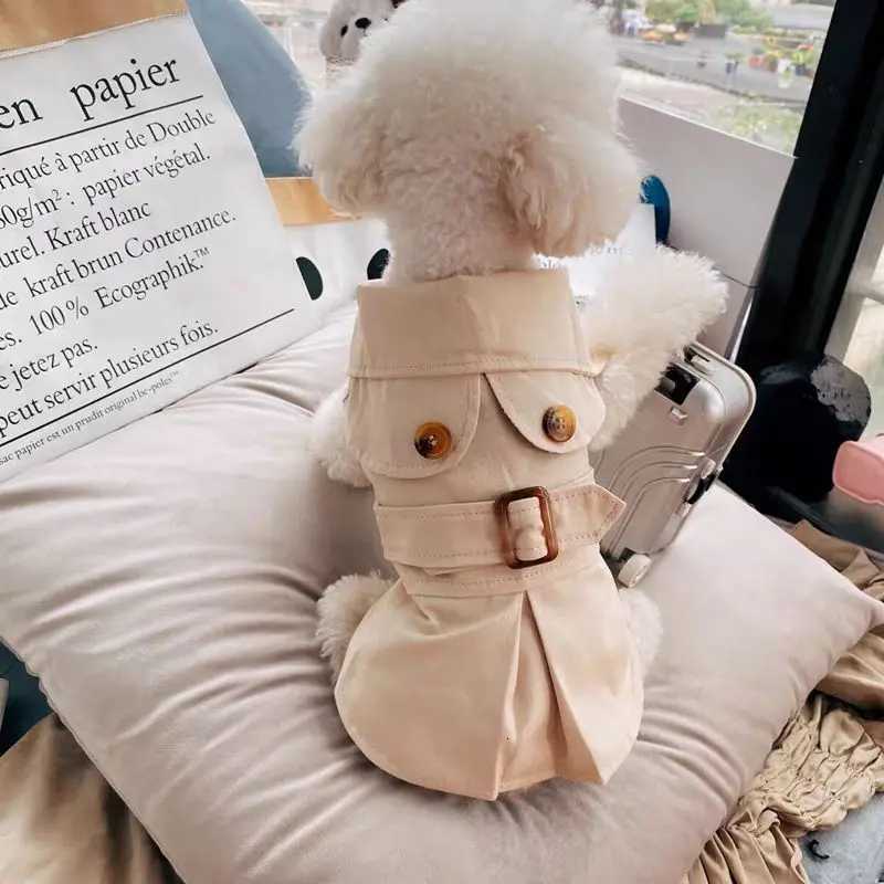 Free shipping Luxurious British Style Pet Dog Clothes - Winter Thicken Trench Coat Jacket with Hood for Small Dogs and Puppies