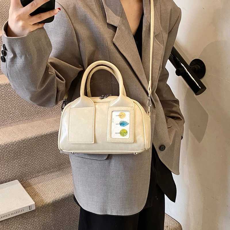 Korean New Highend Luxury Pillow Bag Brand Designer Versatile Commuter Shiny Leather Messenger Handbag Girl Japanes Student Bag Z250928