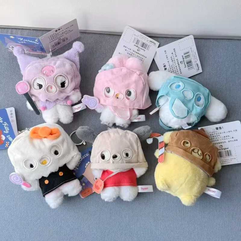 MINISO Masked Kuromi Cinnamoroll MeloDY Plush Keychain Headband Detachable Girl Bag Pendant Doll Halloween GiftXJ250928