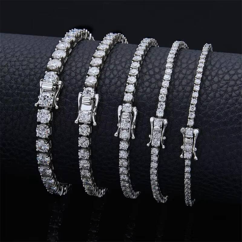 Wholesale Price Hip Hop Fine Jewelry Necklace 3mm 4mm 5mm 925 Sterling Silver Dvvs Diamond Moissanite Tennis Chain Necklace