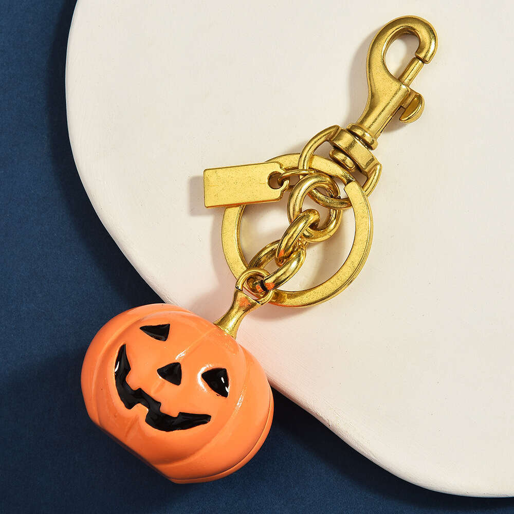 Internet Celebrity Resin Keychain Pumpkin Halloween Hat Prop Ghost Crystal Ball Decoration Bag Pendant