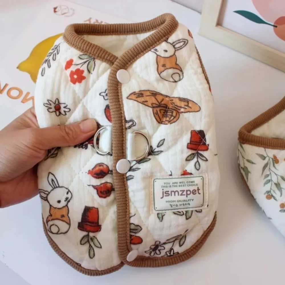New Cute Rabbit Printed Pet Dog Clothes Winter Warm with Velvet et Teddy Bear Coat Pet Supplies Puppy Clothes Vest Gift X250928