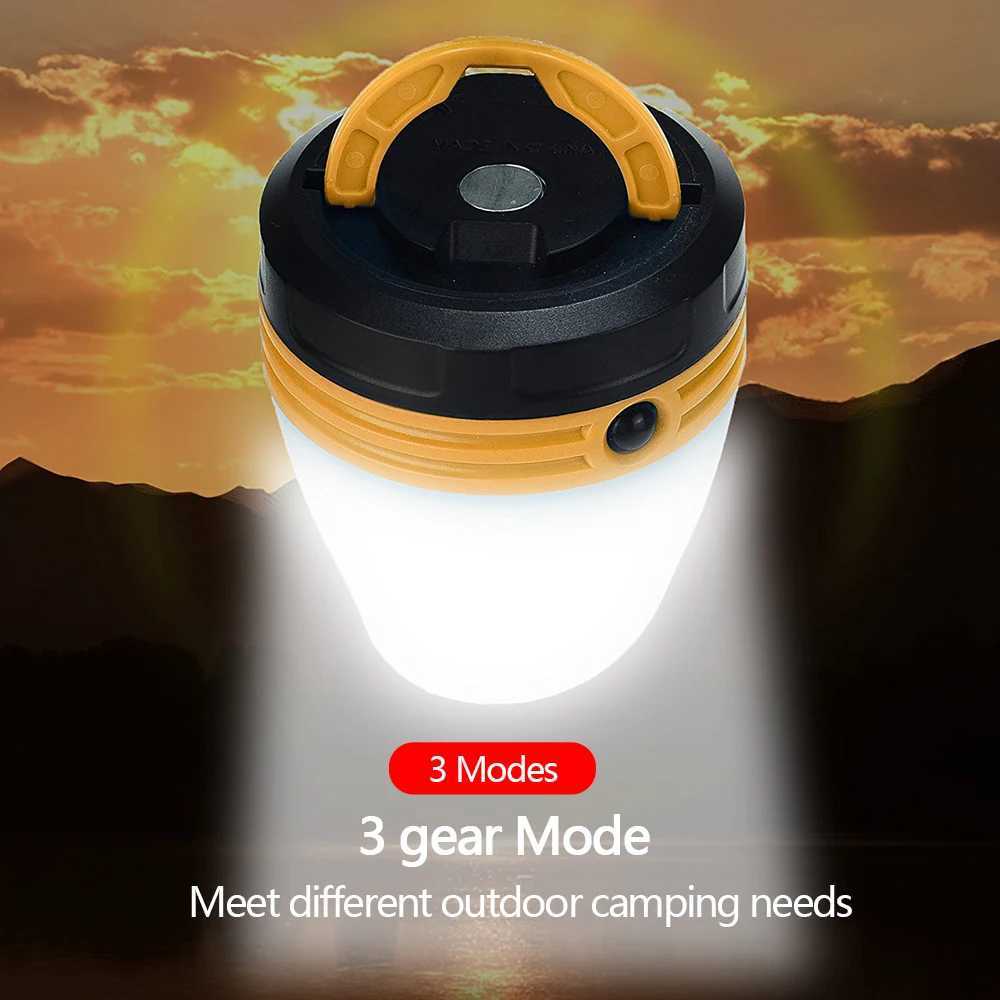 LED Camping Lights Outdoor Tents Lamps with Magnet Base Portable Hanging Light Battery Lamp Emergency Lantern Camping Supplies C250928