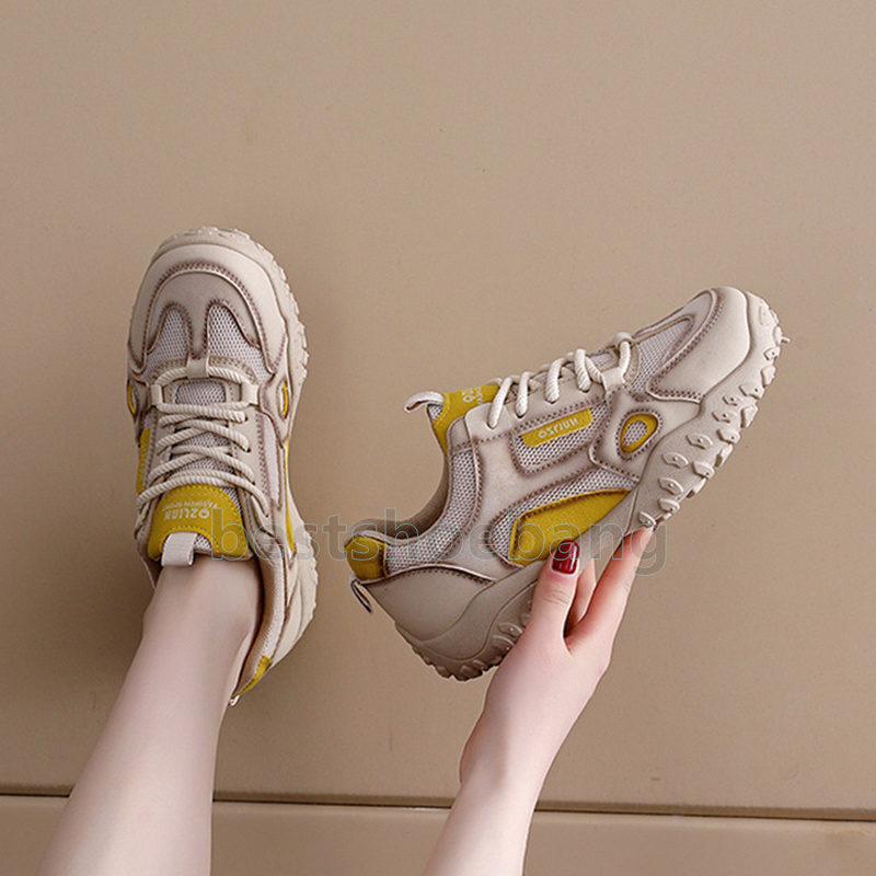 Womens Hiking Outdoor Sports Running Shoes Mesh Trainers Versatile Fashion Sneakers Comfort Breathable Anti-Slip Outdoor Shoes Size 35-40