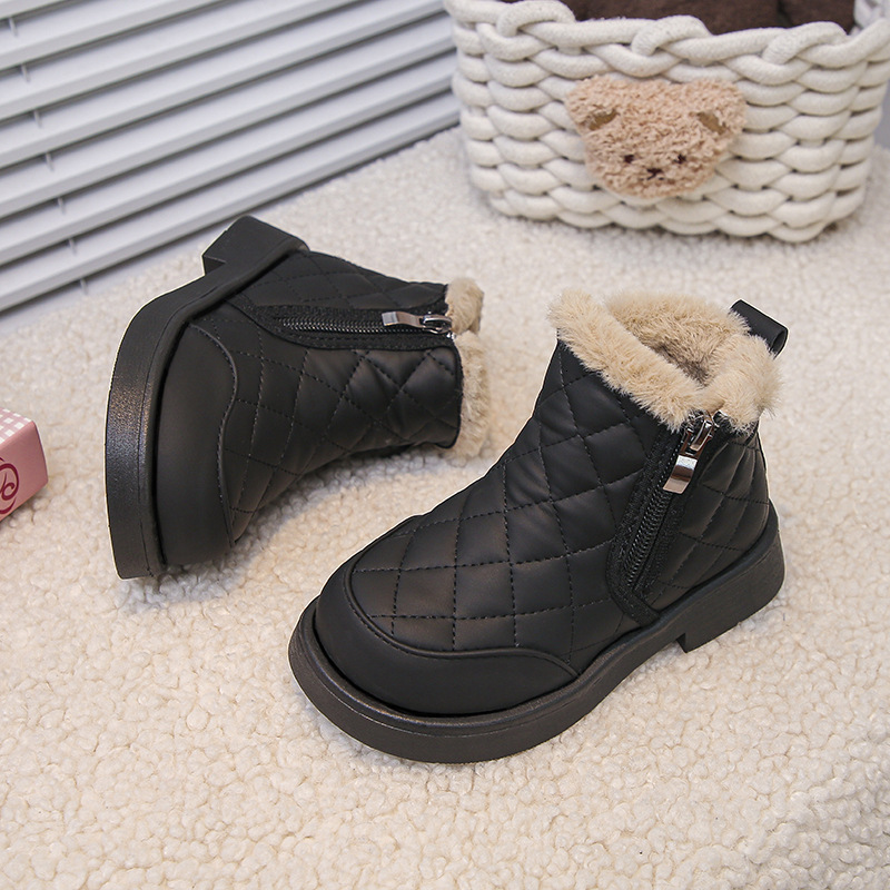 Autumn new women's boots, children's Martin boots, fashionable short boots, trendy wool lined cotton shoes, designer shoes