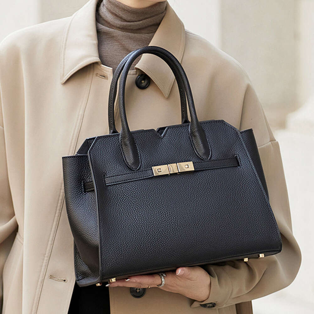 designer bag Luxury bag Genuine Leather High-End Feel Large Top Layer Cowhide Women's Handbag Crossbody Shoulder Bag