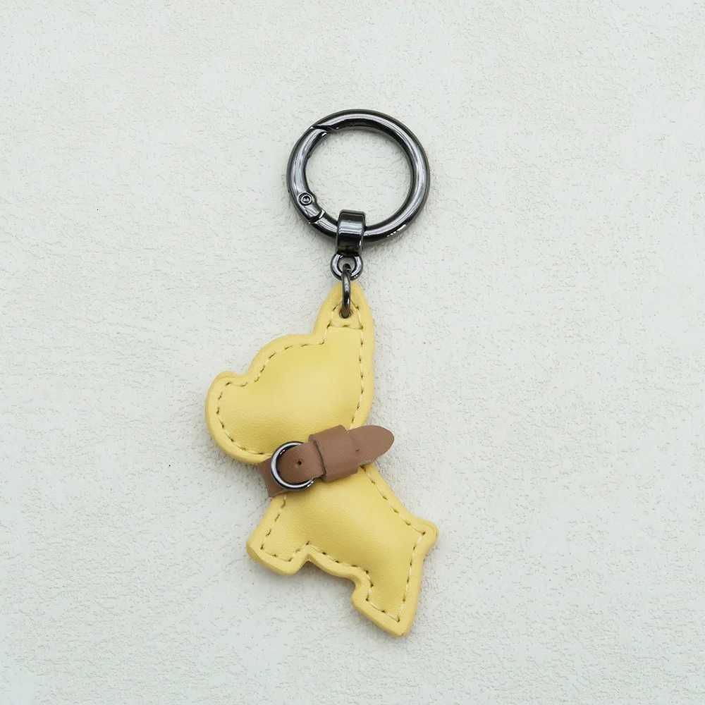 Luxury Multicolor French Bulldog Keychain Cute Puppy Animal Dog PU Leather Dog Hanger Fashion Cartoon Bulldog Bag Pendant Women Y250929as