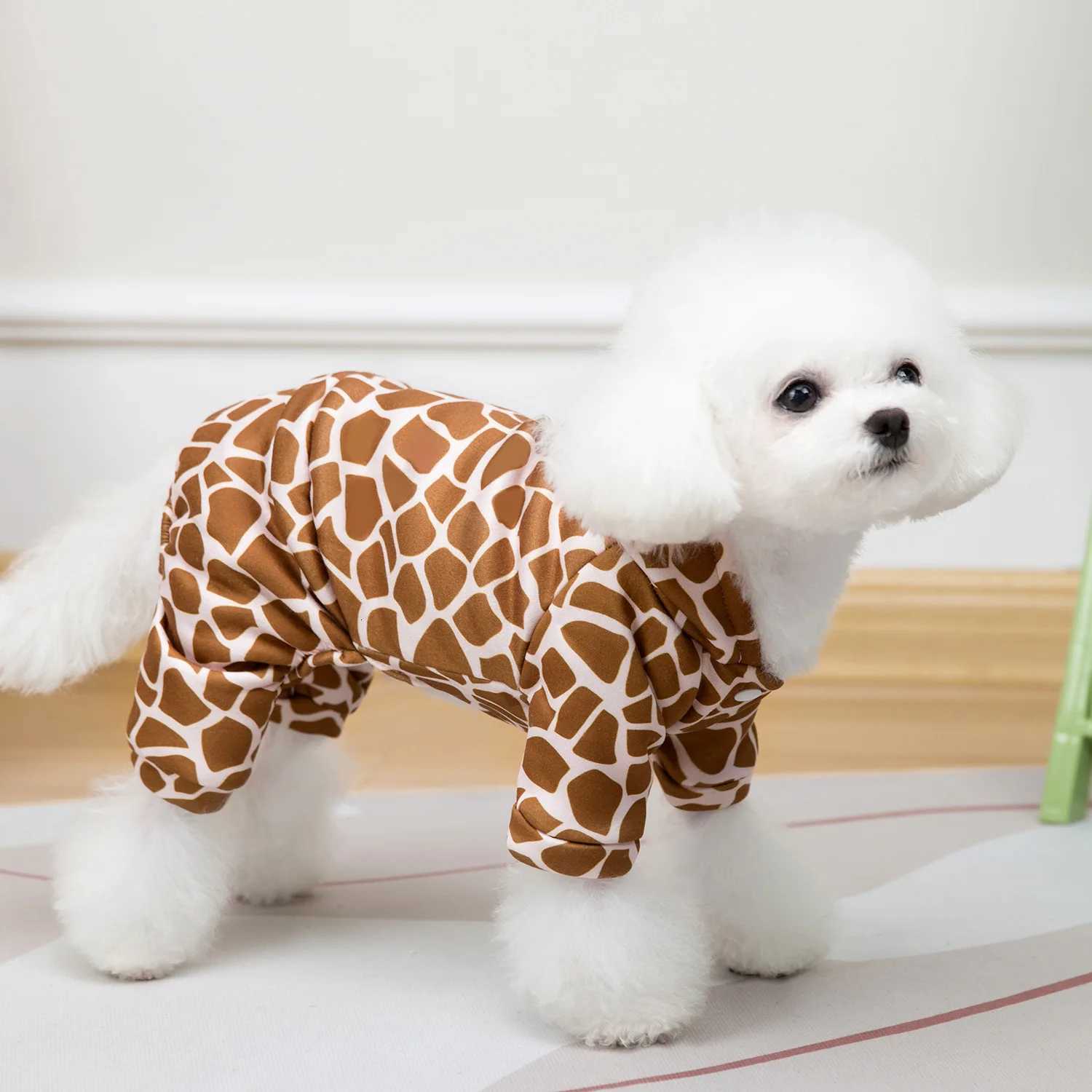 Leopard Print Pet Puppy Dog Fourlegged With Hoodie Clothes Small Dog spring and Winter Warm dog cat pet Clothes X250928