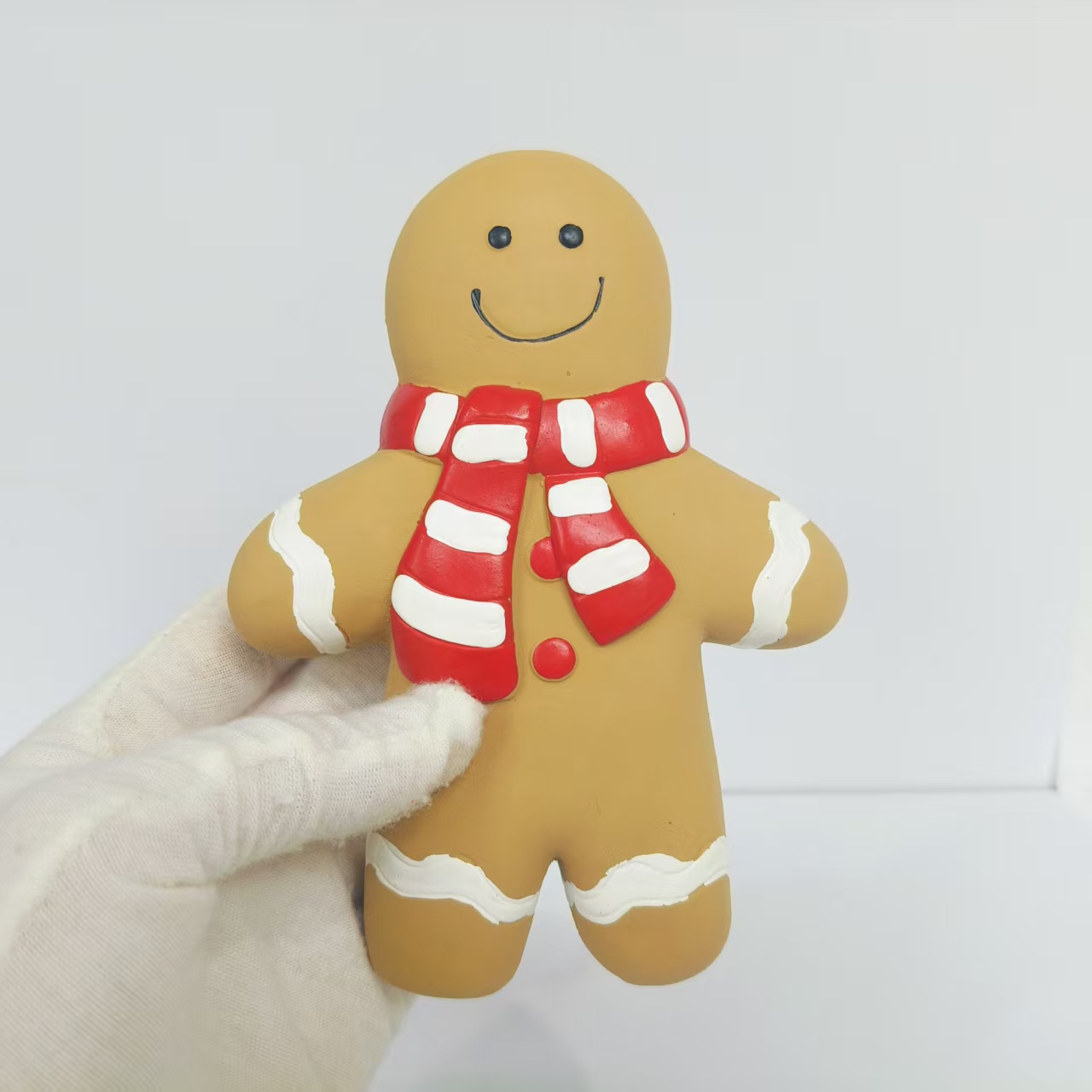 Rubber Squeaky Gingerman Dog Toy Chewy Interactive Soft Latex Durable Screaming Christmas Dog Toy 3pcs/Pack