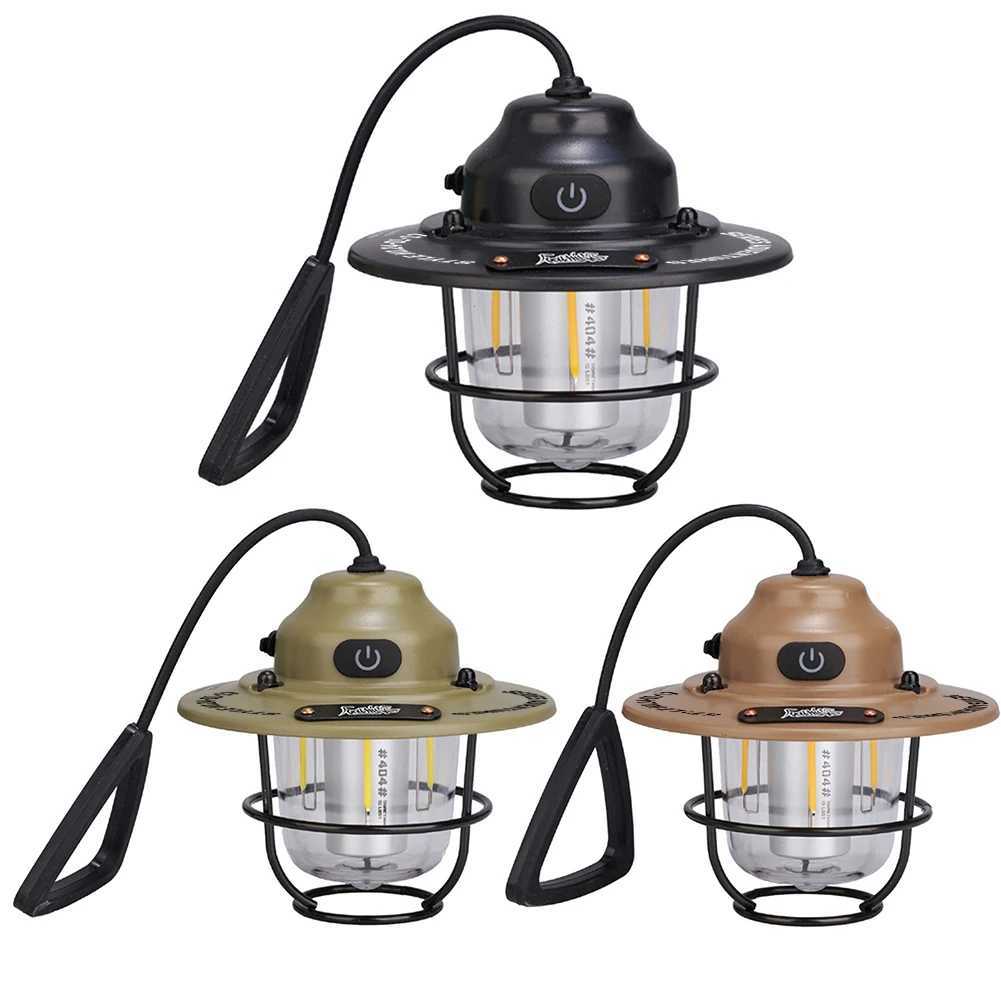 LED Camping Lantern Dimmable Camping Light Type C Charging Retro Camping Light 4 Light Modes IPX4 Waterproof for Fishing Camping C250928