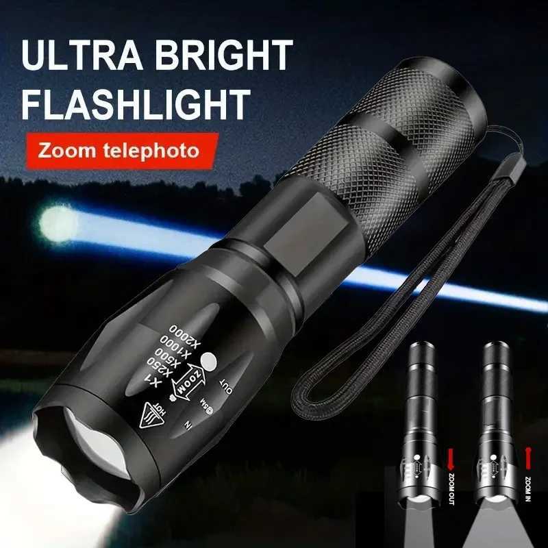 High Power LED Flashlights Tactical Torch 5 Modes Aluminum Alloy Waterproof Zoomable For Camping Hiking Outdoor Flash Lighting D250928