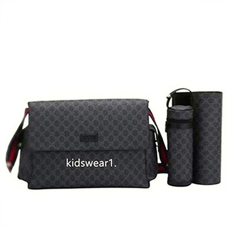 Designer diaper Waterproof Mom Bag 3 set Diaper bag Baby Zipper Brown plaid print a55v18d1