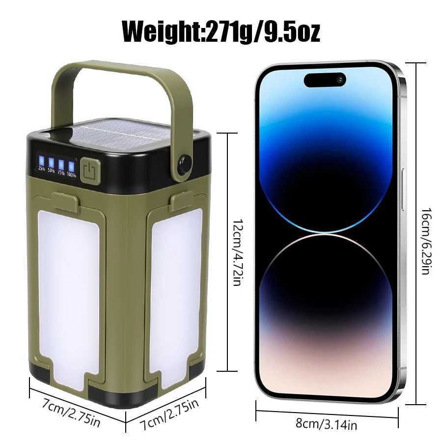 Powerful LED Flashlight 4 leaf Folding Lantern Outdoor Camping Light Atmosphere Lamp Rechargeable Floodlight Emergency Torch C250928
