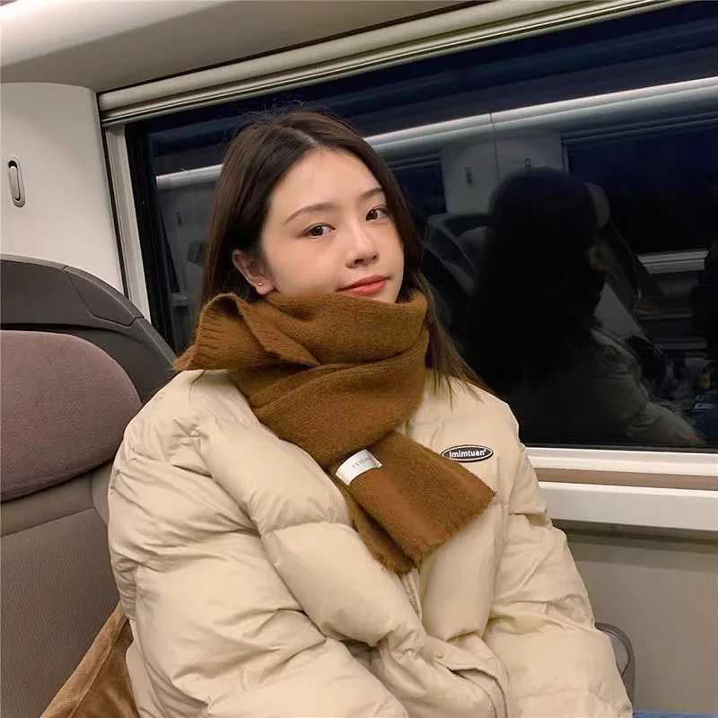 New Knitted Scarf For Women Men Girls Students Autumn Winter Solid Color Cotton Scarves Soft Knitting Shawl Female Wrap Shawls L250928