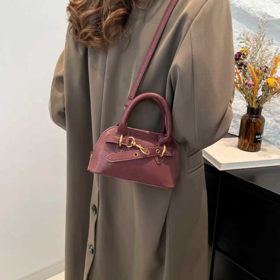 Small Size Tophandle Bags For Women Belt Buckle Design Mini Shoulder Cross Body Shell Bag Luxury Designer Purses And Handbags Z250928