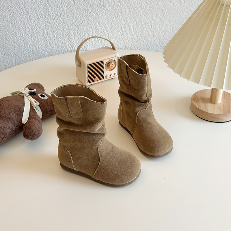 Autumn and winter new women's boots, children's Martin boots, wool lined double-layer cotton long boots, fashionable plus size children'