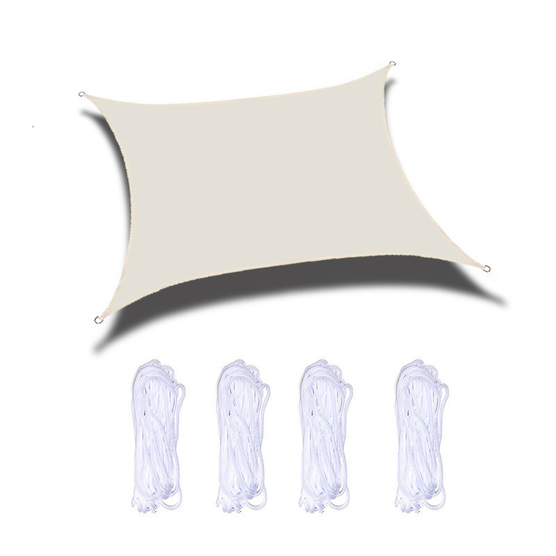 Dwe74 Beige Sun Shade Sail Rectangle Square Triangle Canopy Awning Cloth UV Block Heavy Duty Commercial Graden Outdoor Patio Tarp 250521