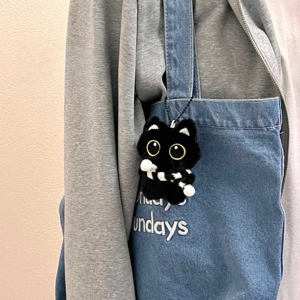 New Style Black Cat Plush Doll Plush Toy Keychain Cute Cat Bag Charm Couple Student Presents Birthday GiftXJ250928