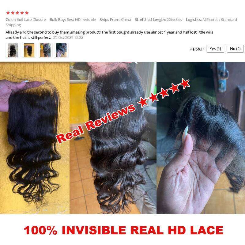 Real Invisible 13X6 13X4 7X7 6X6 5X5 4X4 Pre Plucked Closure 100% Virgin Human Raw HD Lace Frontal Queen Hair Xiusiyuan2509