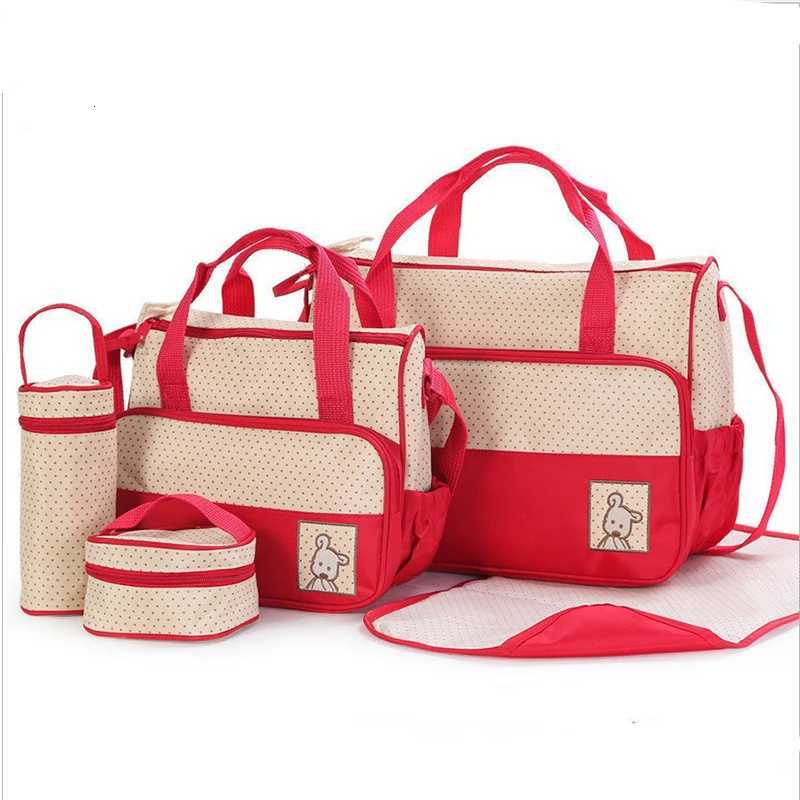 Mom Bag Fivepiece Oneshoulder Large Capaci Bag Mom Baby Multifunction Waterproof Outdoor Travel Diaper Bags For Baby CareXJ250928