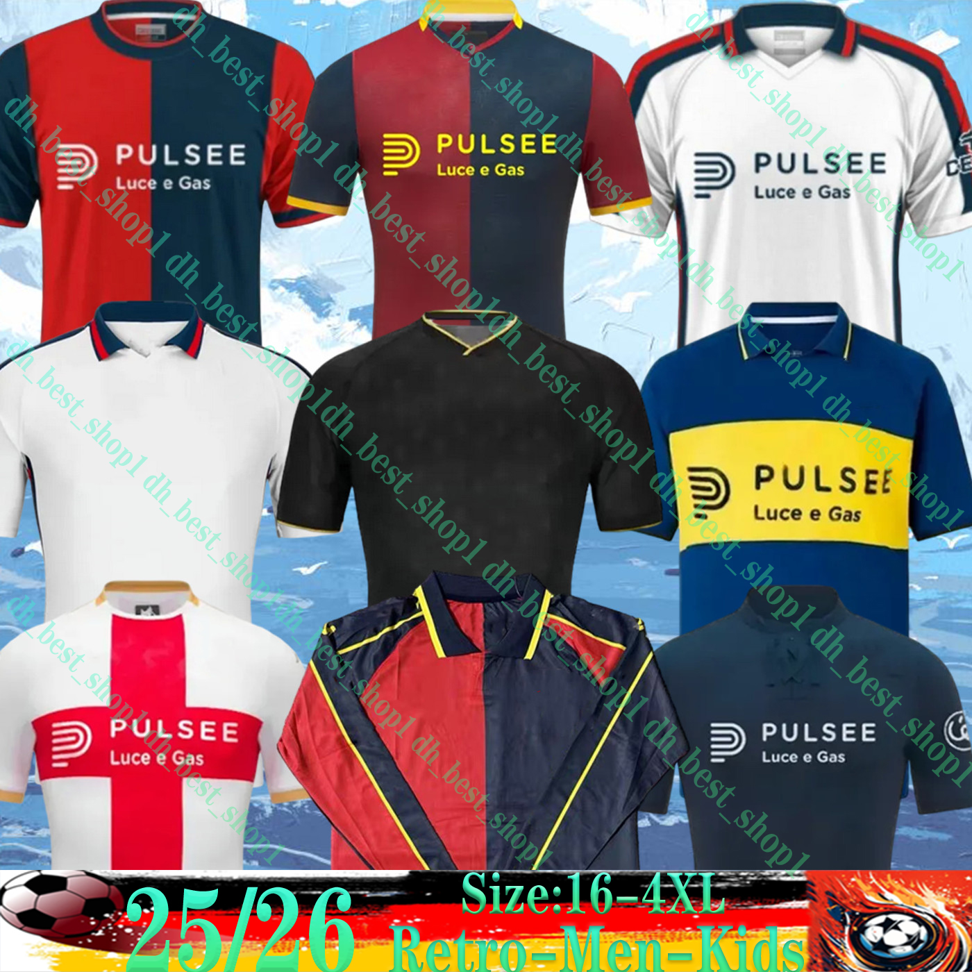 2025 Genoa Soccer Jersey Football Shirt DE LUCA VAZQUEZ BONAZZOLI VARDY 25 26 Home away VANDEPUTTE ZERBIN T.SANABRIA OKEREKE camiseta de futbol Men kit kids Equipment
