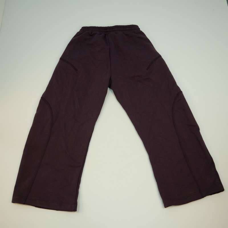 Autumn Men's Loose Cotton Pants - Line Patchwork Design, Retro Casual Style, Breathable, Customizable Pattern-06007